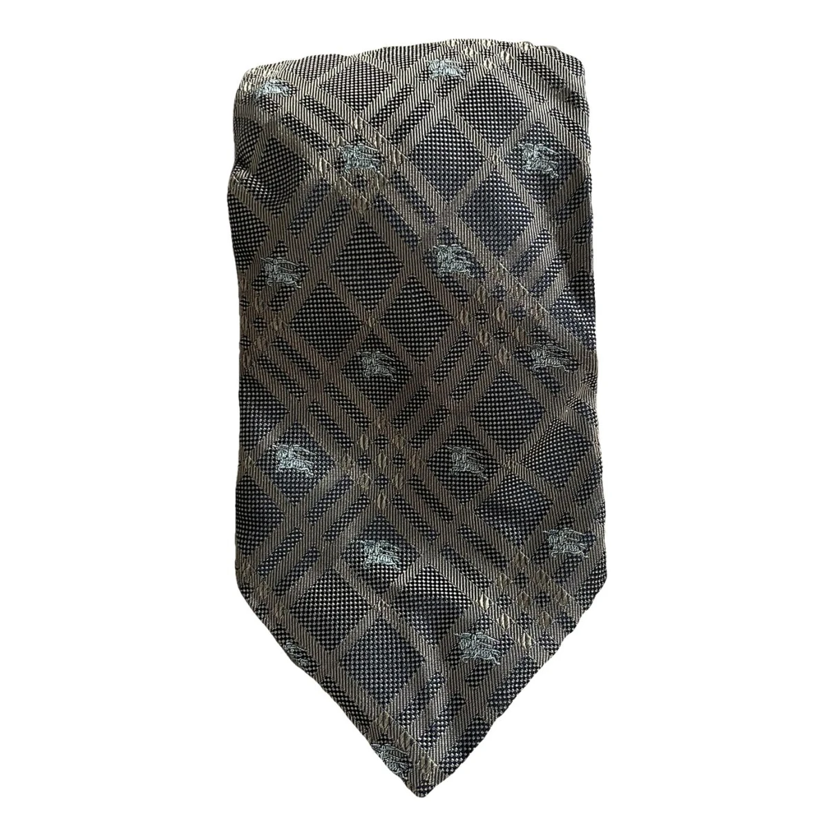 Pre-owned Burberry Silk Tie In Grey