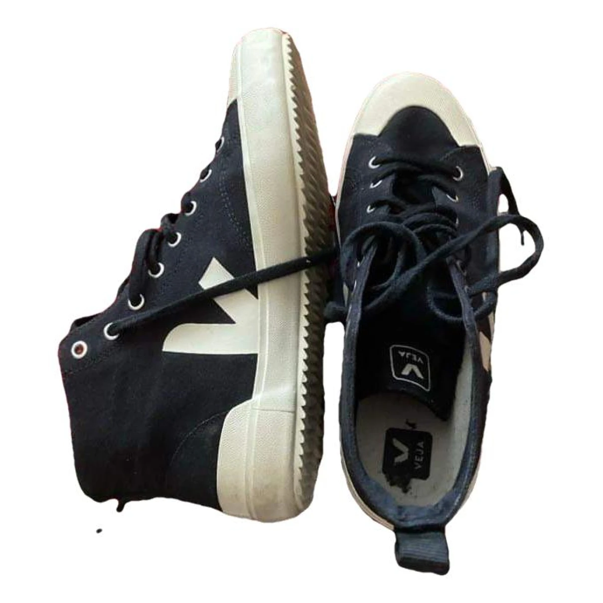 Pre-owned Veja Cloth Low Trainers In Black