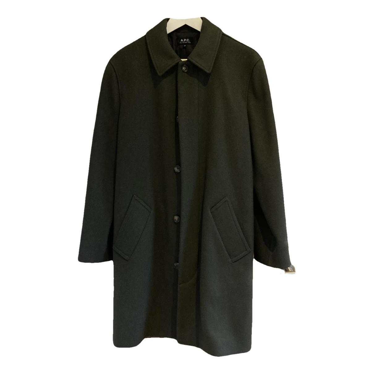 Pre-owned Apc Wool Trenchcoat In Grey