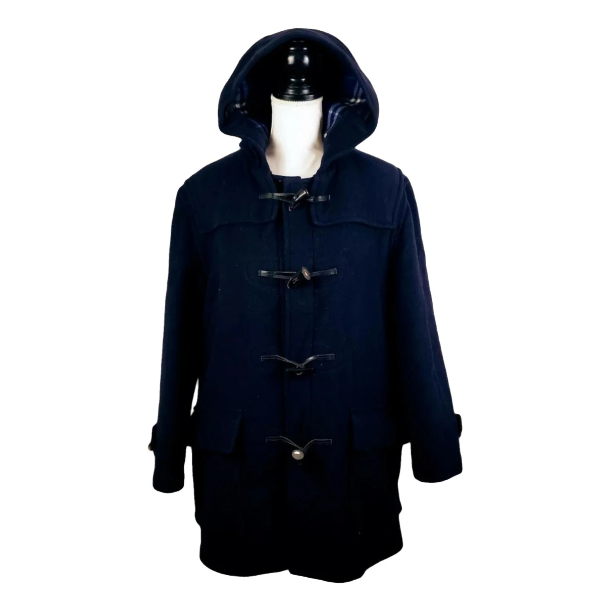 Pre-owned Burberry Wool Peacoat In Blue
