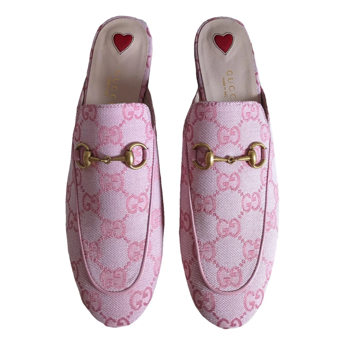 Pre-owned Gucci Princetown Leather Flats In Pink