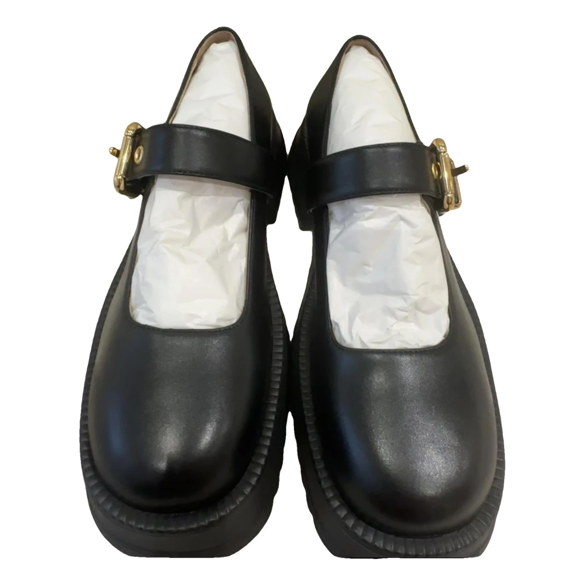 Pre-owned Marni Leather Lace Ups In Black