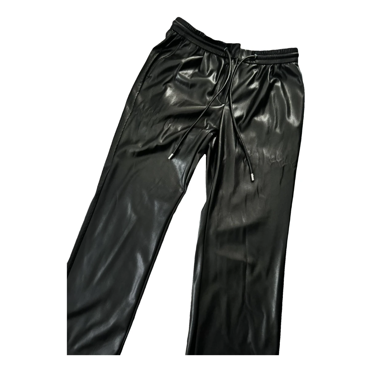 Pre-owned Hugo Boss Leather Slim Pants In Black
