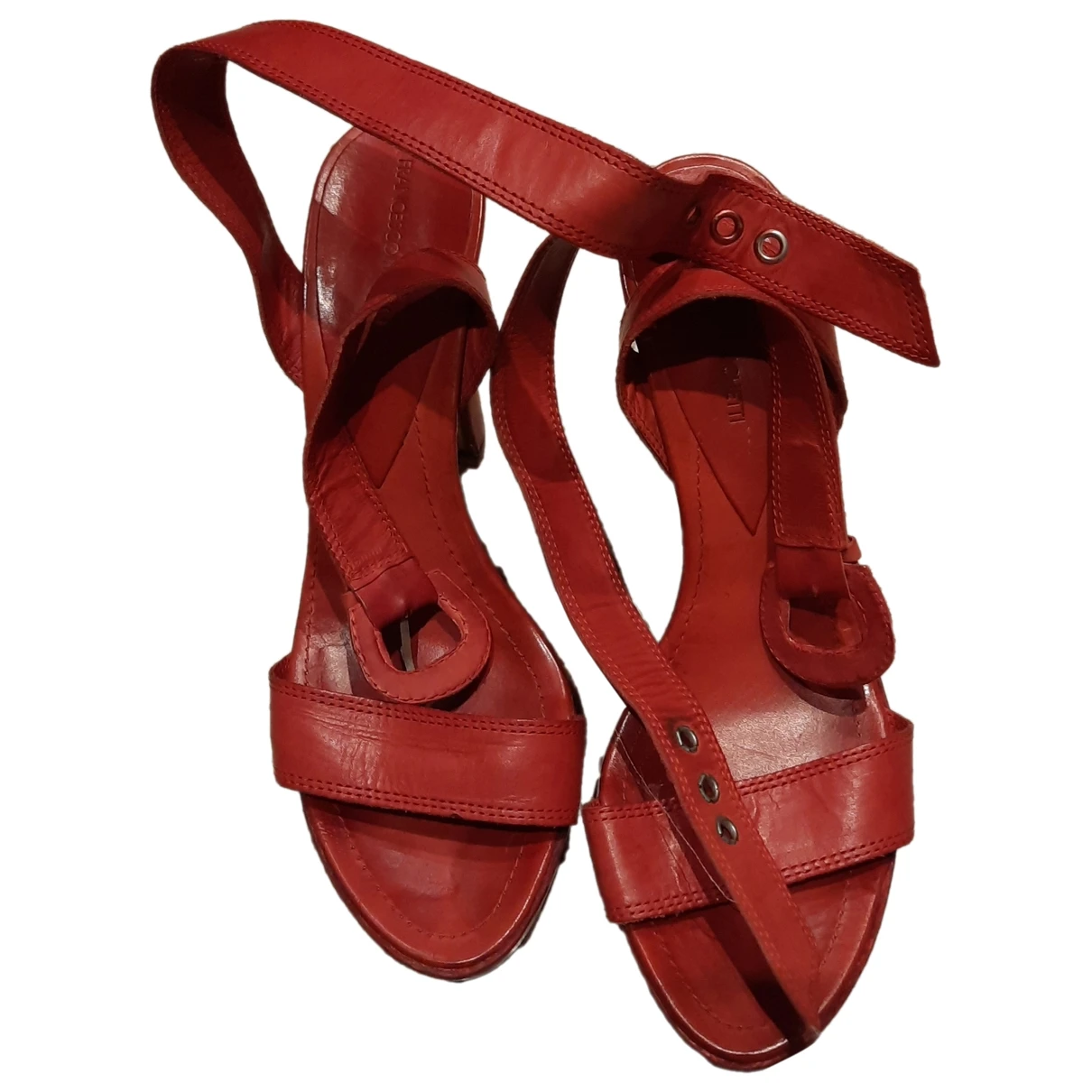 Pre-owned Antony Morato Leather Sandal In Red