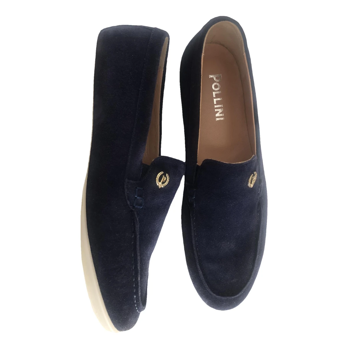 Pre-owned Pollini Leather Flats In Blue