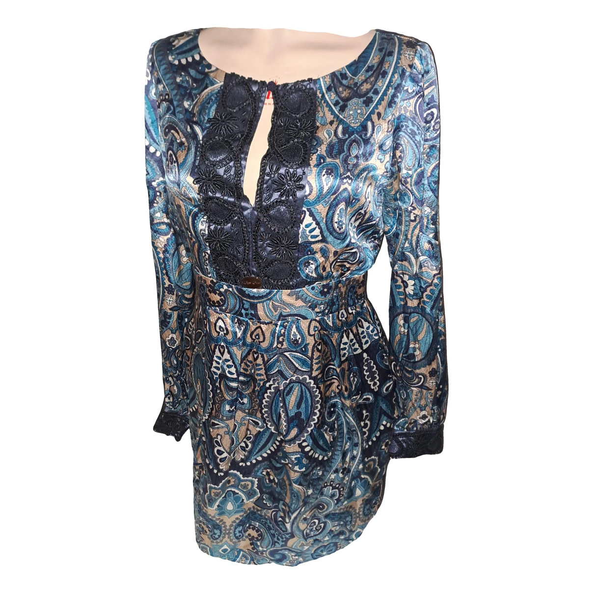 Pre-owned Elisabetta Franchi Silk Dress In Blue