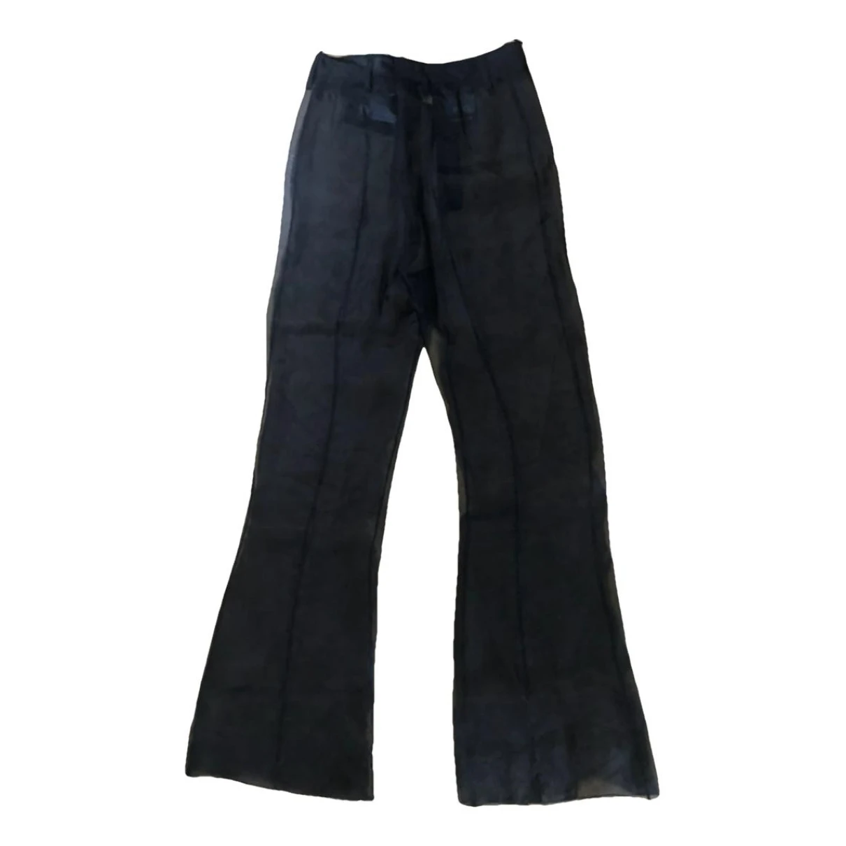 Pre-owned Prada Silk Large Pants In Black
