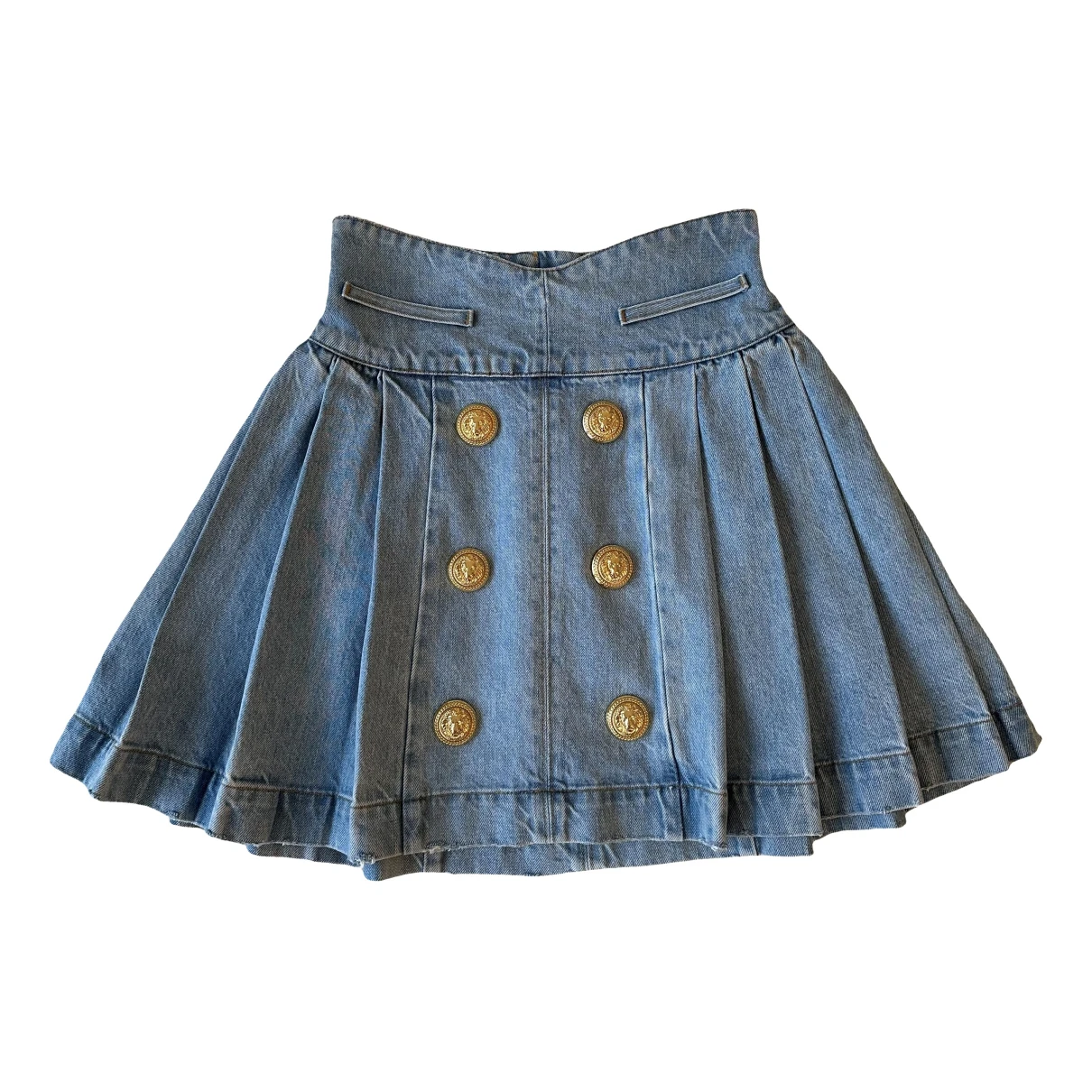 Pre-owned Balmain Mini Skirt In Blue