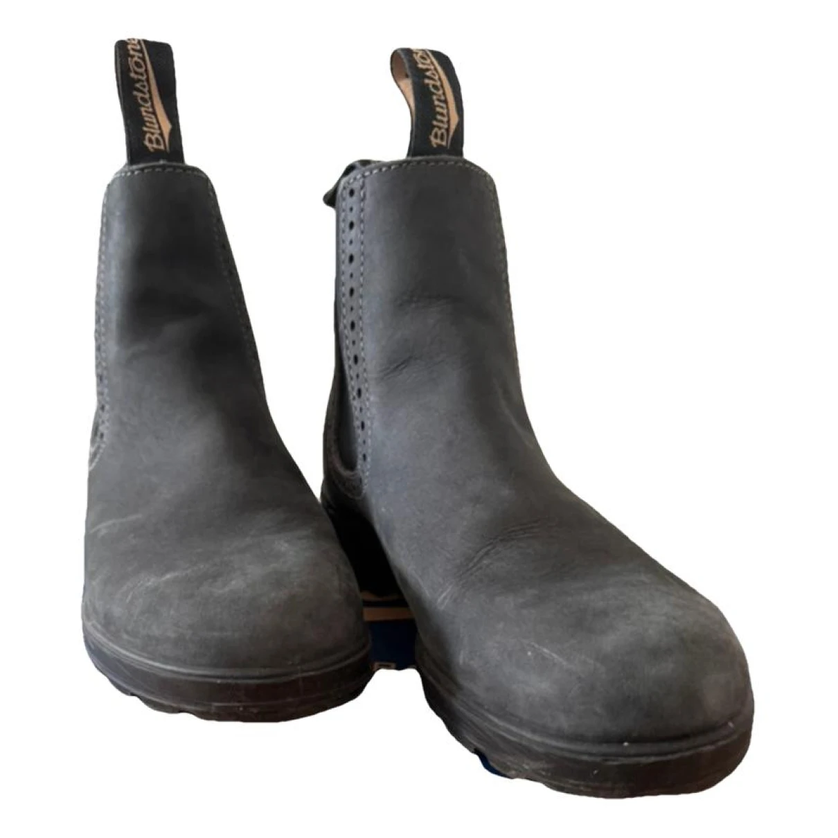 Pre-owned Blundstone Leather Wellington Boots In Grey