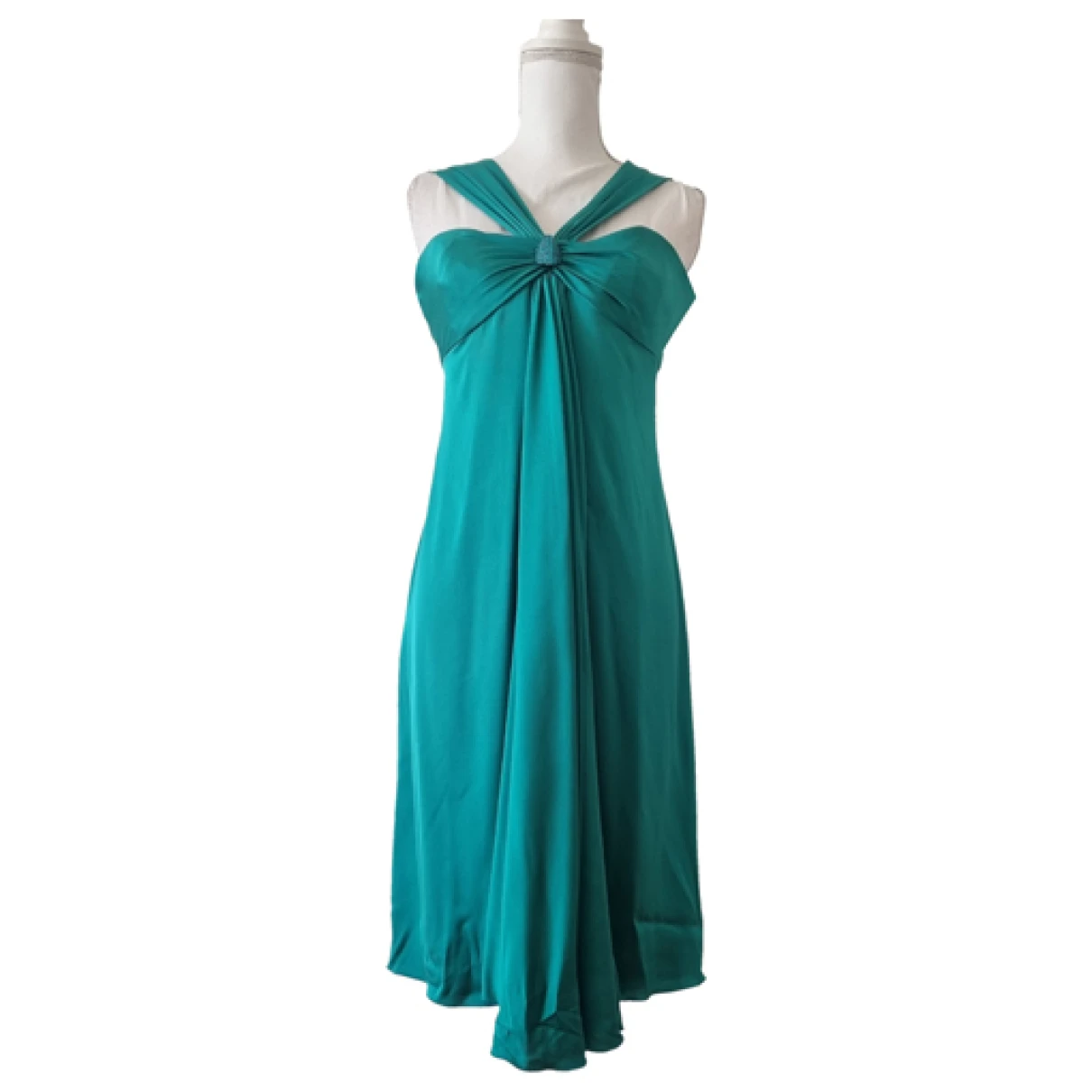 Pre-owned Armani Collezioni Silk Mid-length Dress In Green