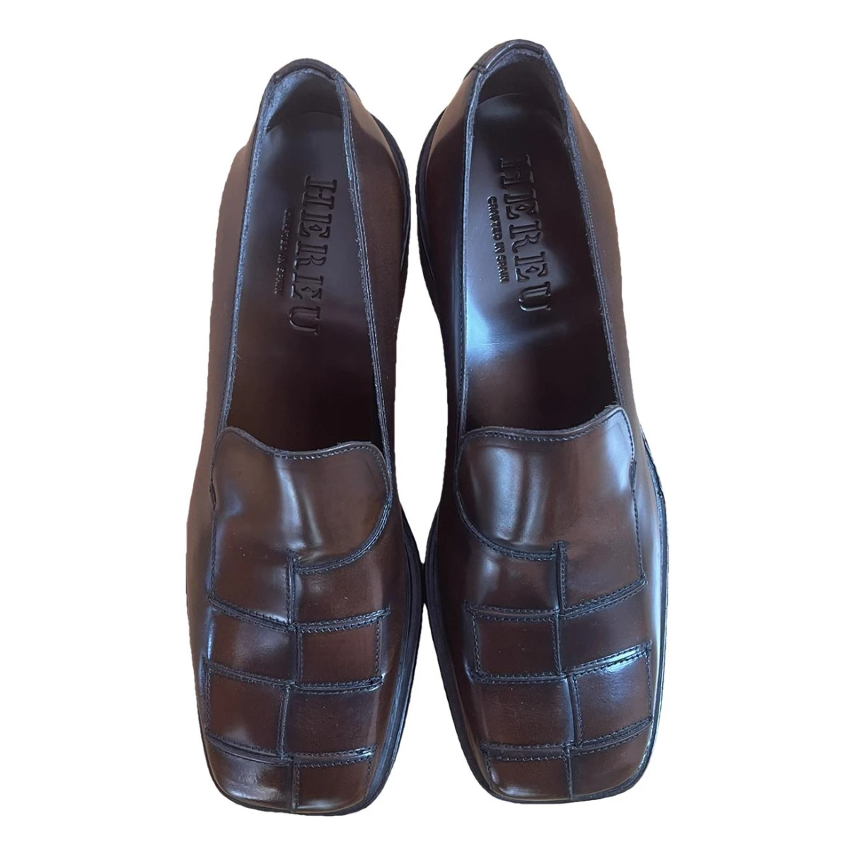 Pre-owned Hereu Leather Heels In Brown