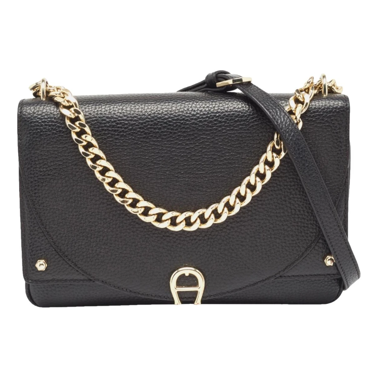 Pre-owned Aigner Leather Crossbody Bag In Black