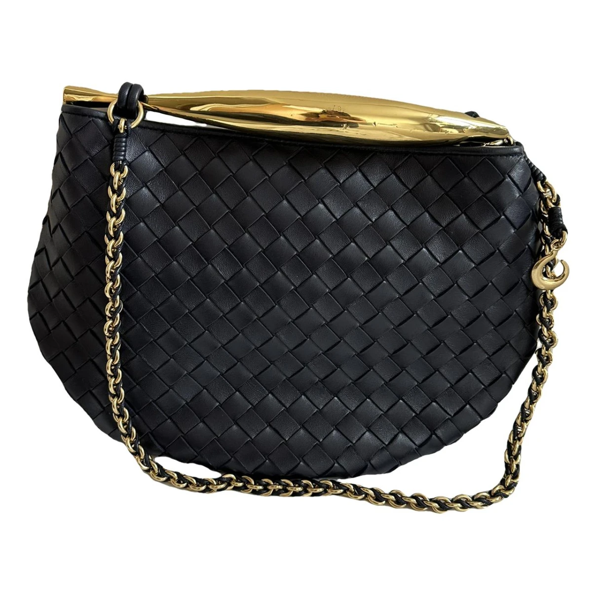 Pre-owned Bottega Veneta Sardine Leather Handbag In Navy