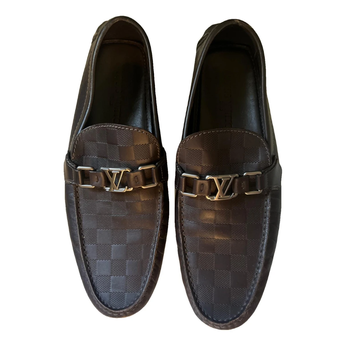 Pre-owned Louis Vuitton Leather Flats In Brown