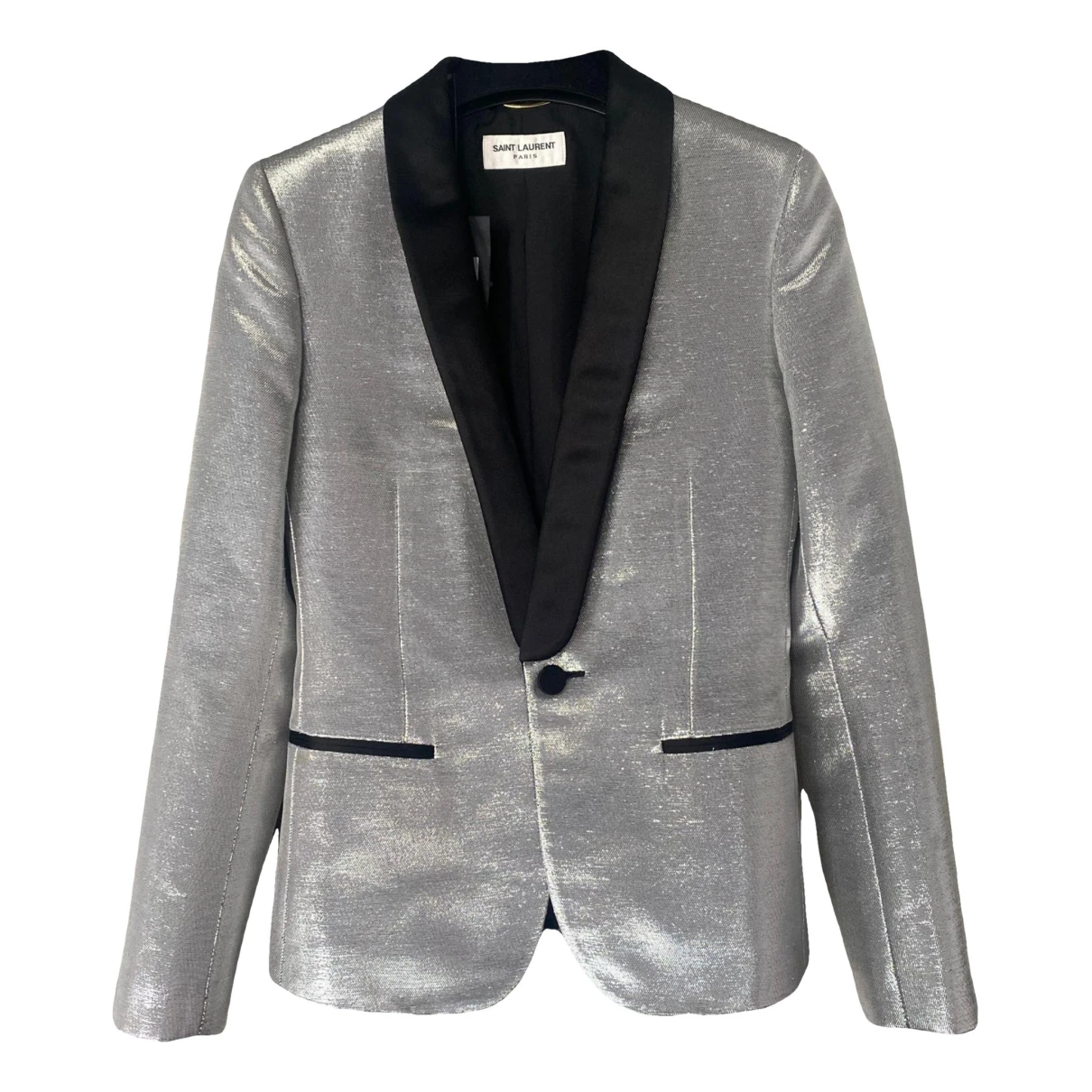 Pre-owned Saint Laurent Silk Blazer In Silver