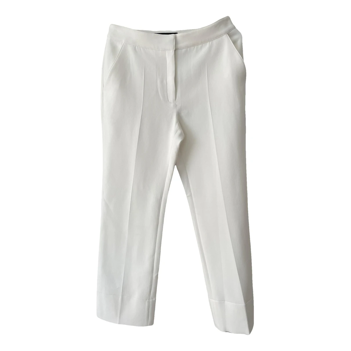 Pre-owned Proenza Schouler Silk Trousers In White