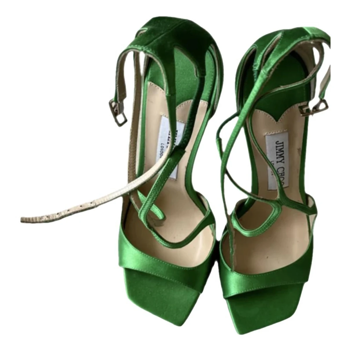 Pre-owned Jimmy Choo Lance Leather Sandal In Green