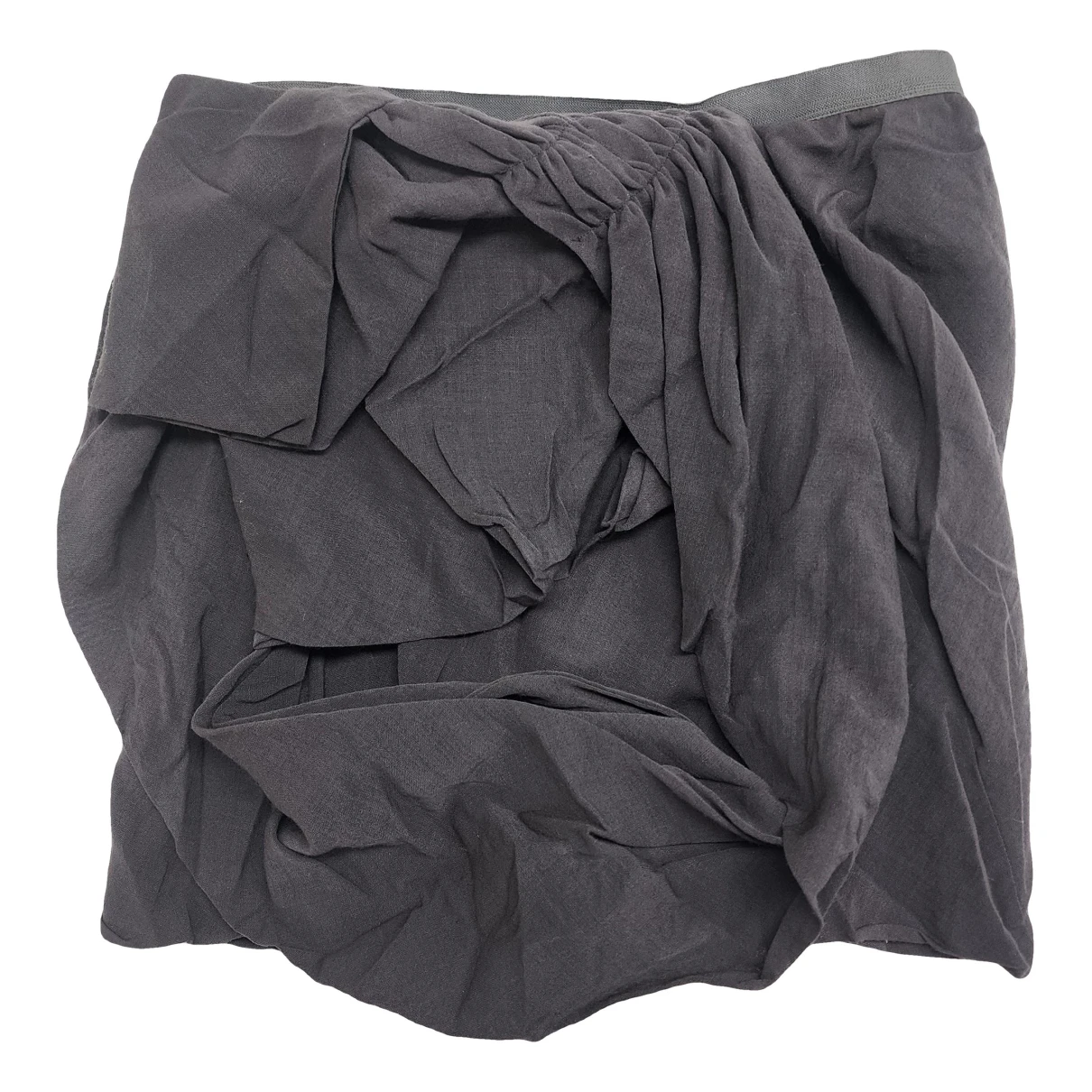 Pre-owned Rick Owens Wool Mini Skirt In Anthracite