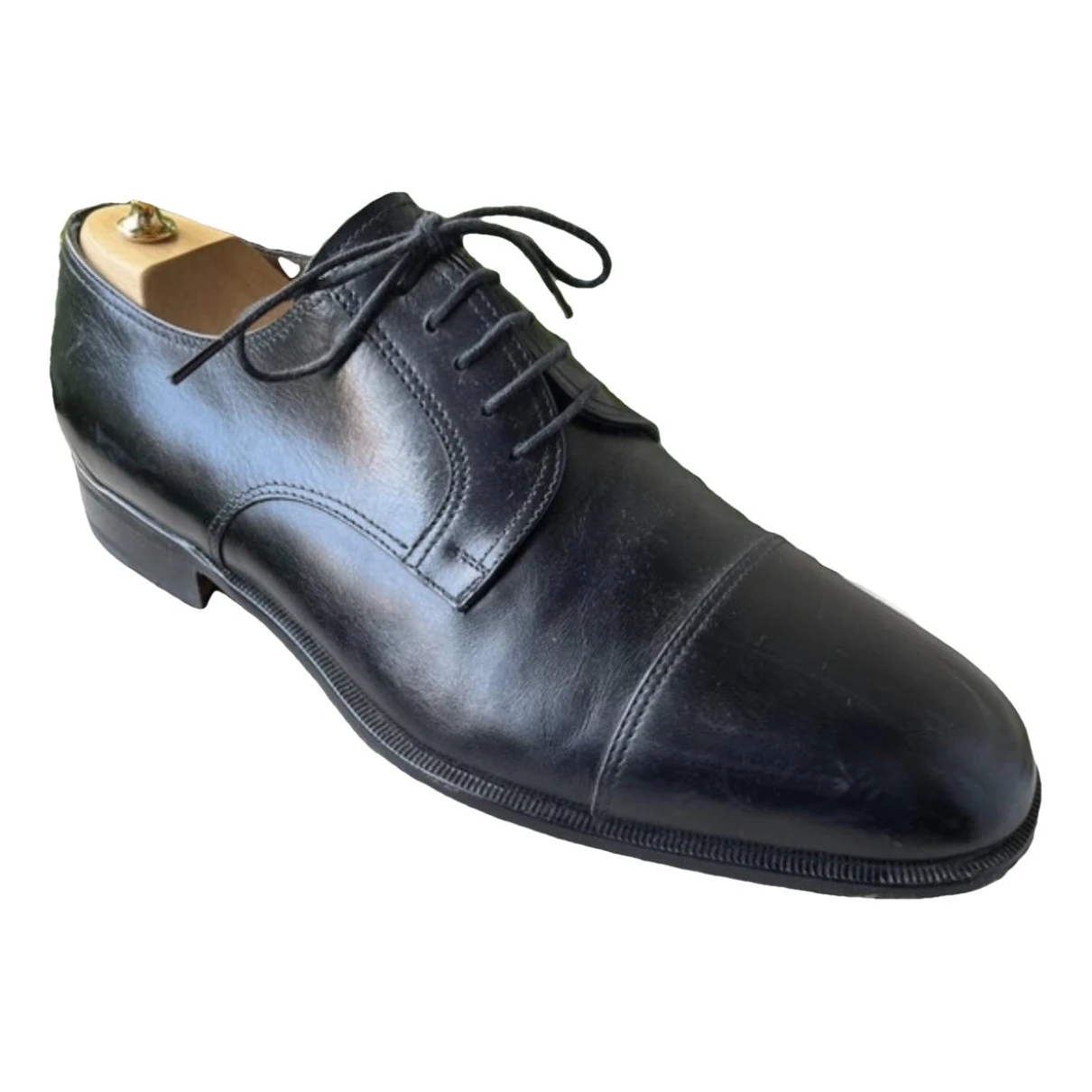 Pre-owned Moreschi Leather Lace Ups In Black