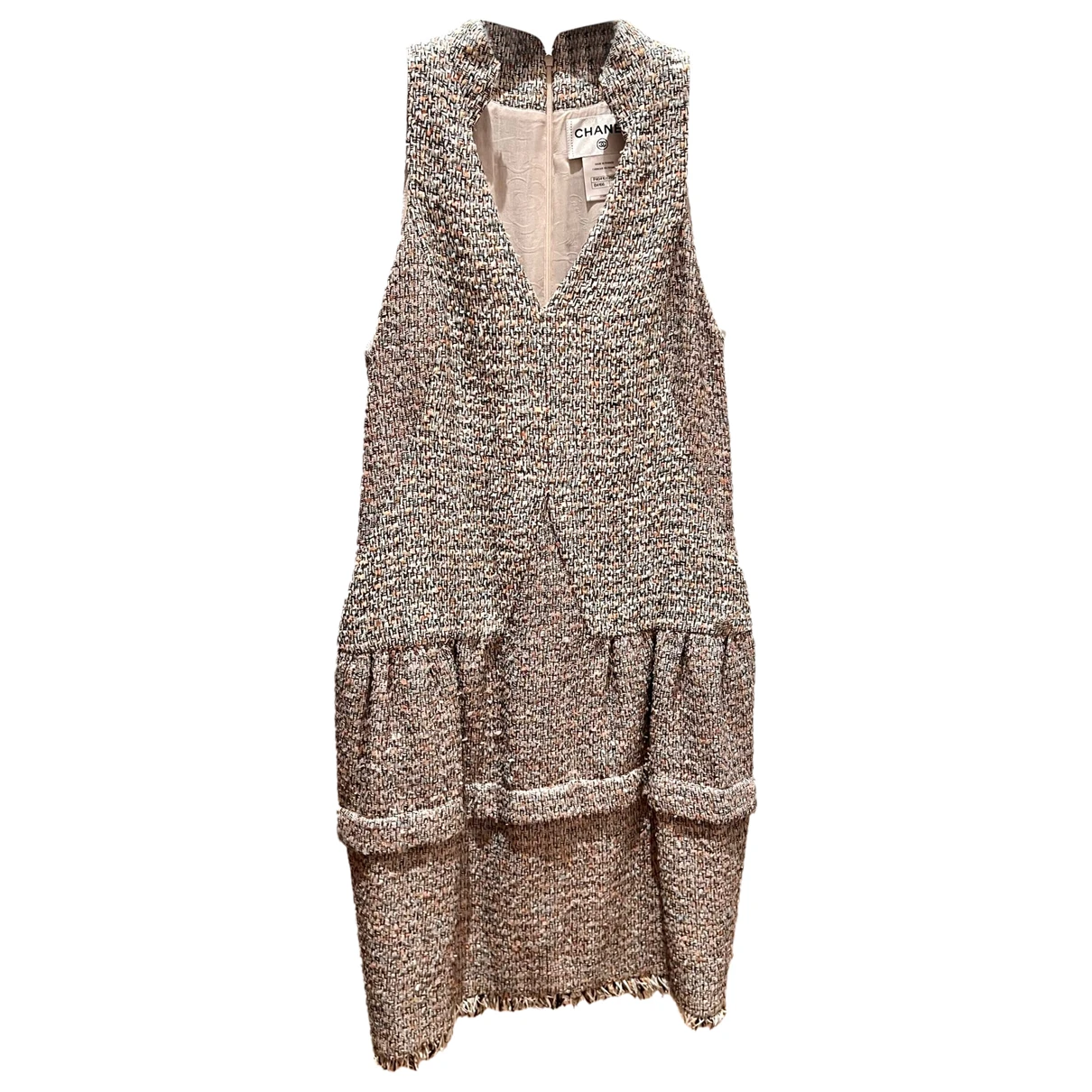 Pre-owned Chanel Tweed Mid-length Dress In Multicolour