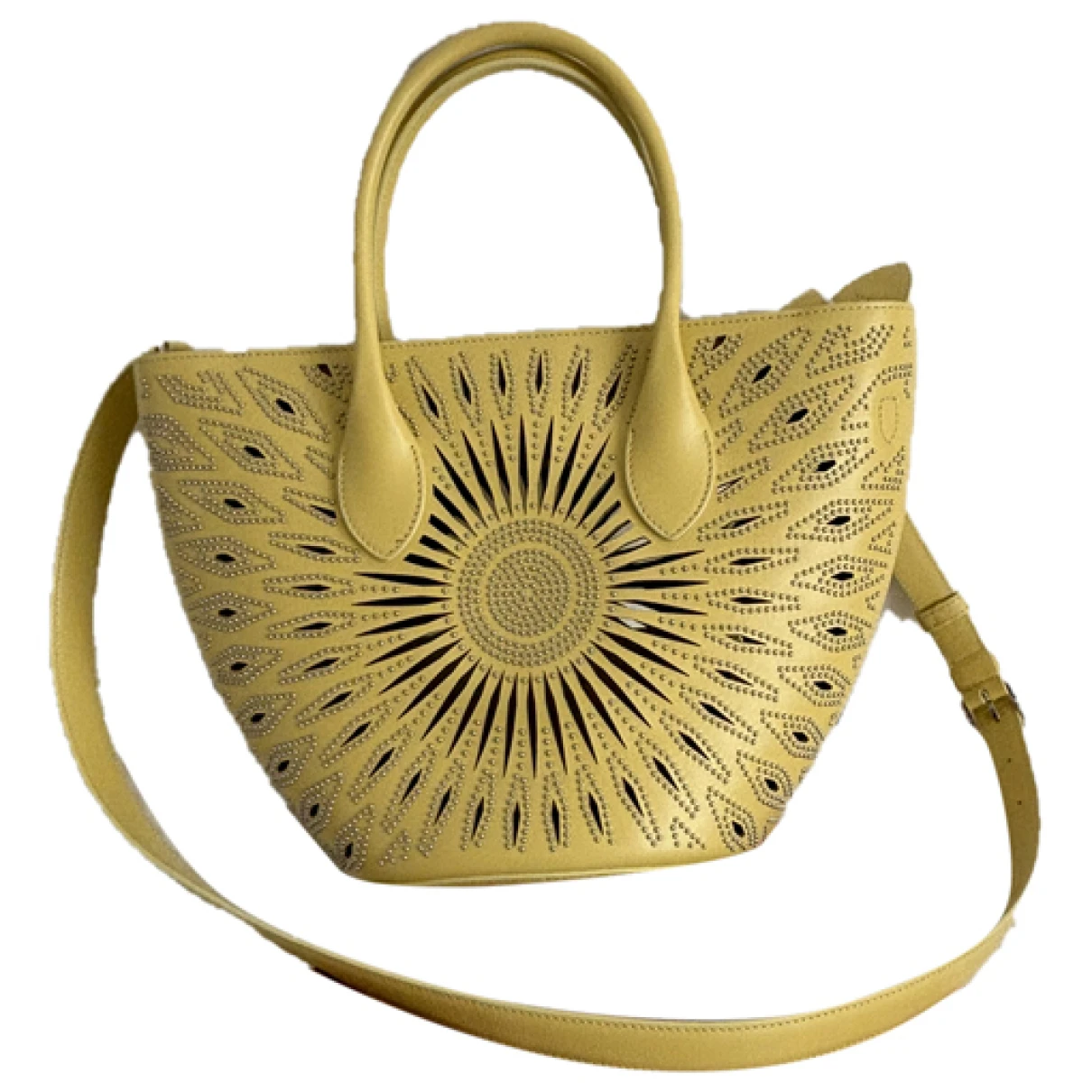 Pre-owned Alaïa Leather Handbag In Yellow