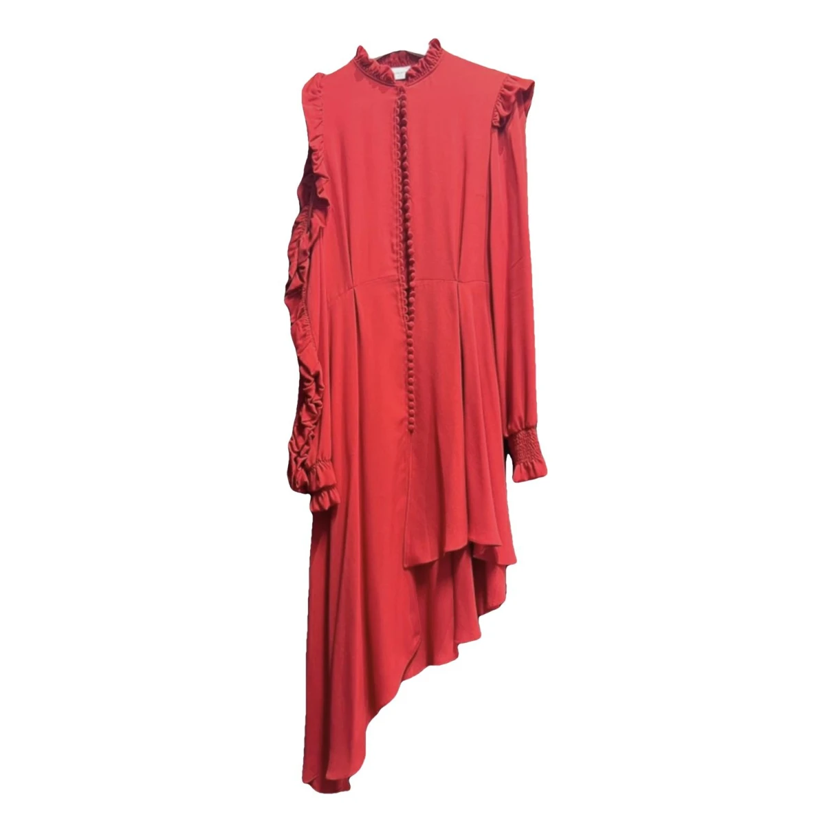 Pre-owned Magda Butrym Silk Mid-length Dress In Red
