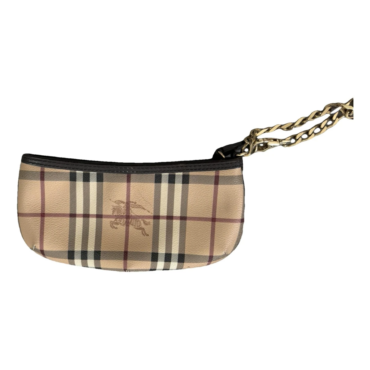 Pre-owned Burberry Leather Clutch Bag In Beige