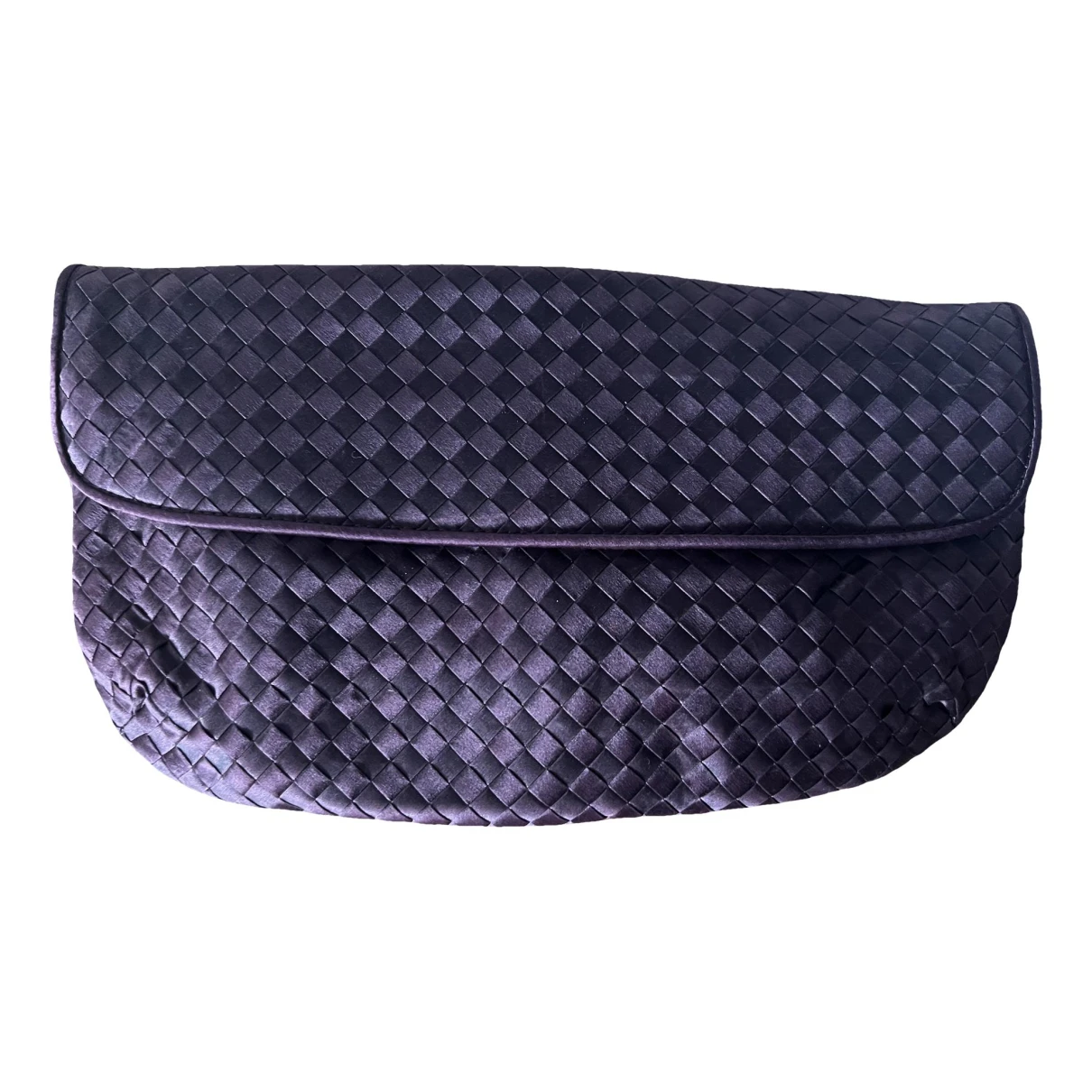 Pre-owned Bottega Veneta Silk Clutch Bag In Purple