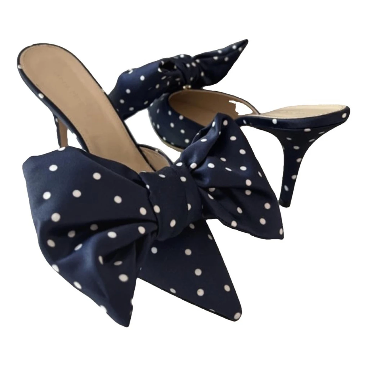 Pre-owned Magda Butrym Cloth Heels In Navy