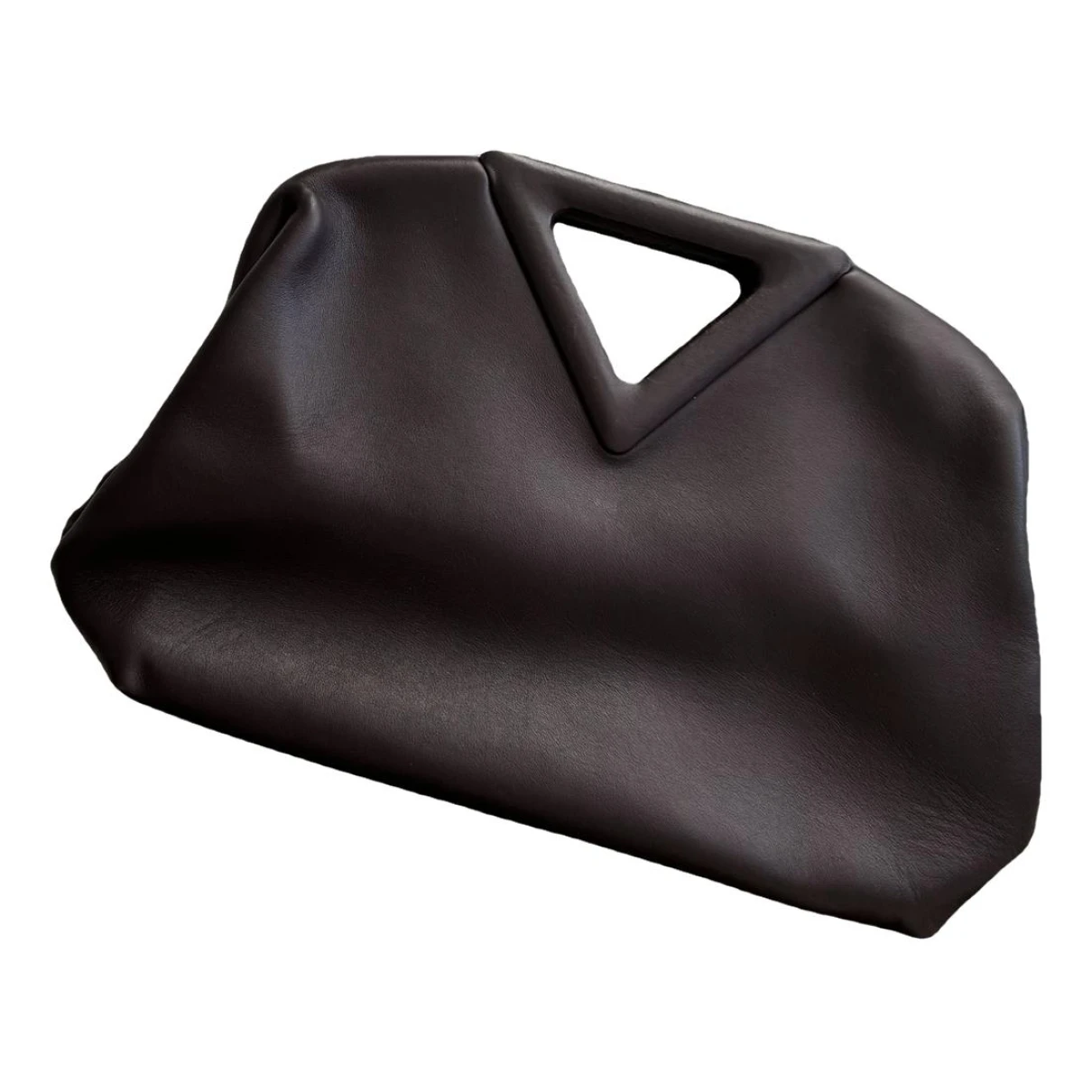 Pre-owned Bottega Veneta Point Leather Handbag In Burgundy