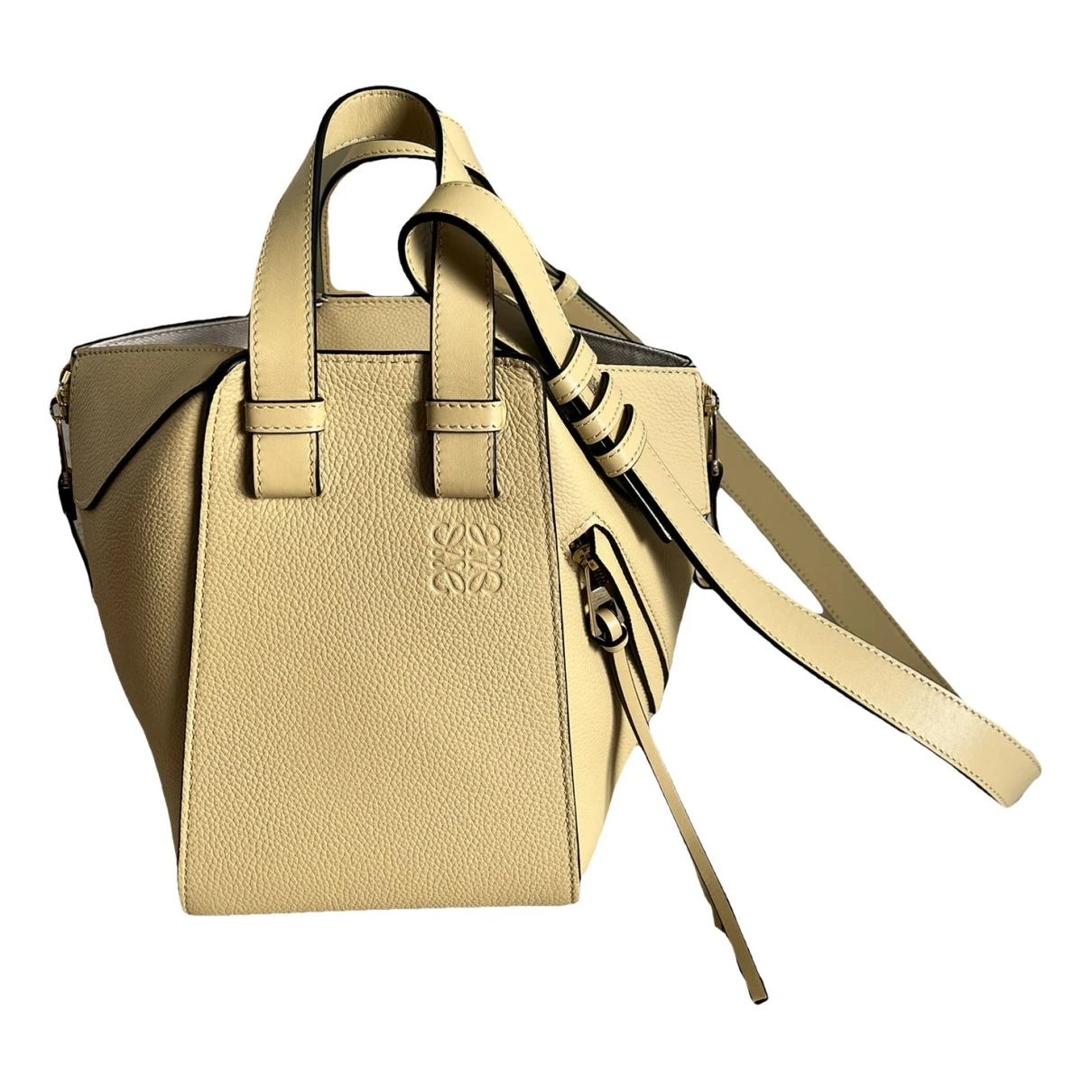 Pre-owned Loewe Hammock Leather Handbag In Yellow