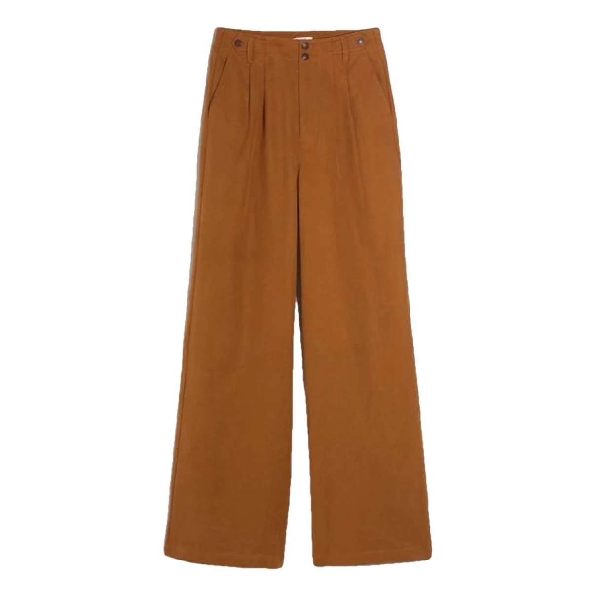 Pre-owned Madewell Linen Trousers In Brown
