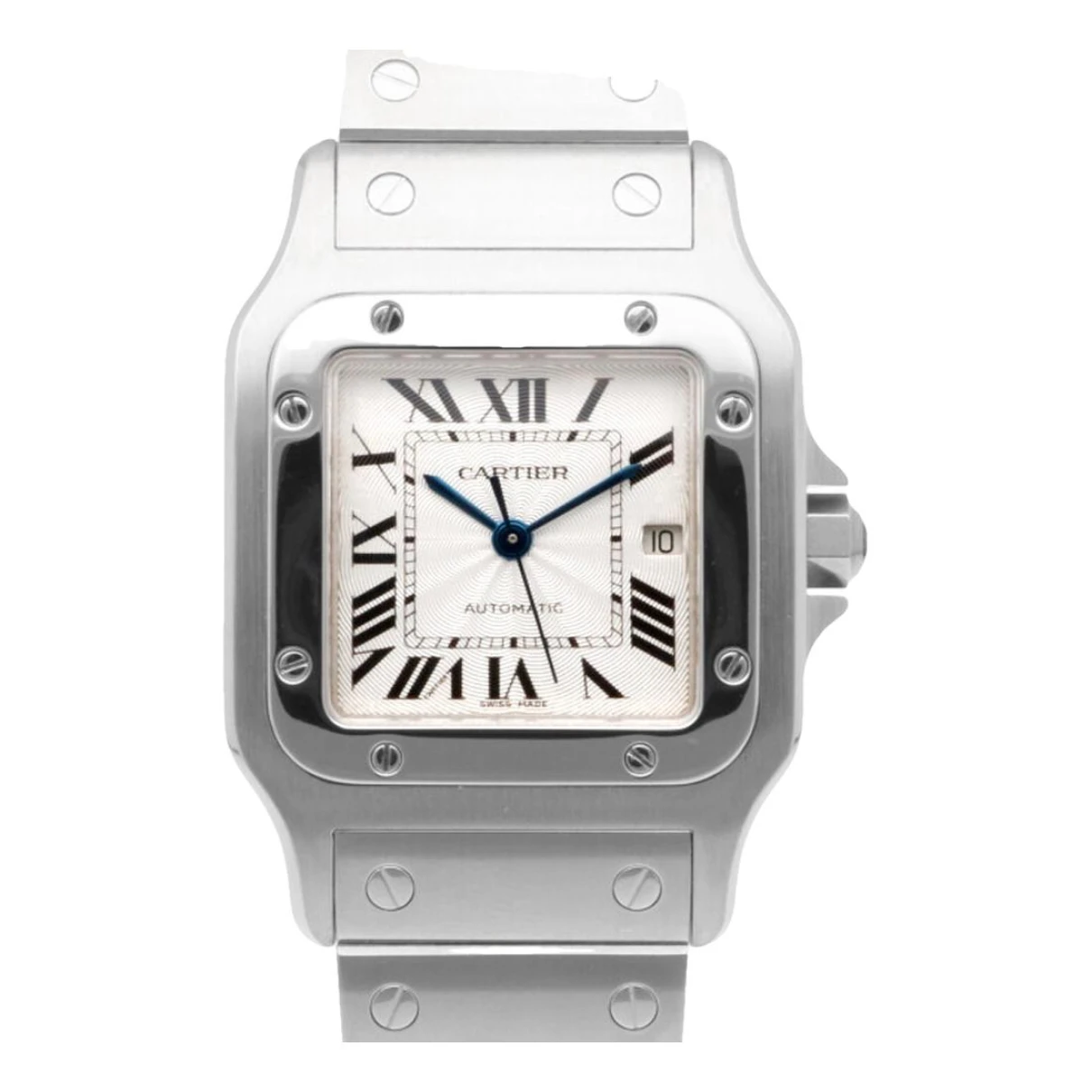 Pre-owned Cartier Santos Galbée Watch In Silver
