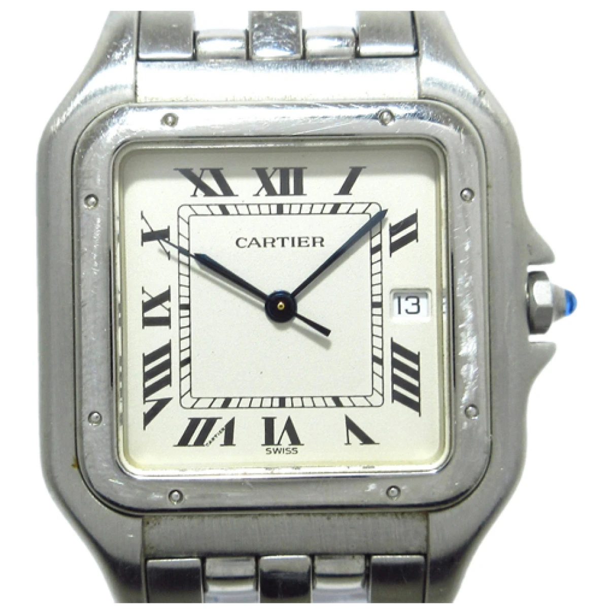 Pre-owned Cartier Panthã¨re Watch In Silver