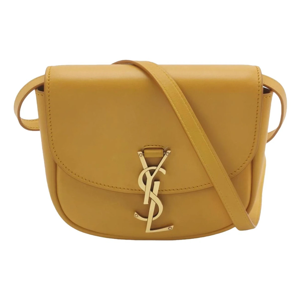 Pre-owned Saint Laurent Kaia Leather Crossbody Bag In Yellow