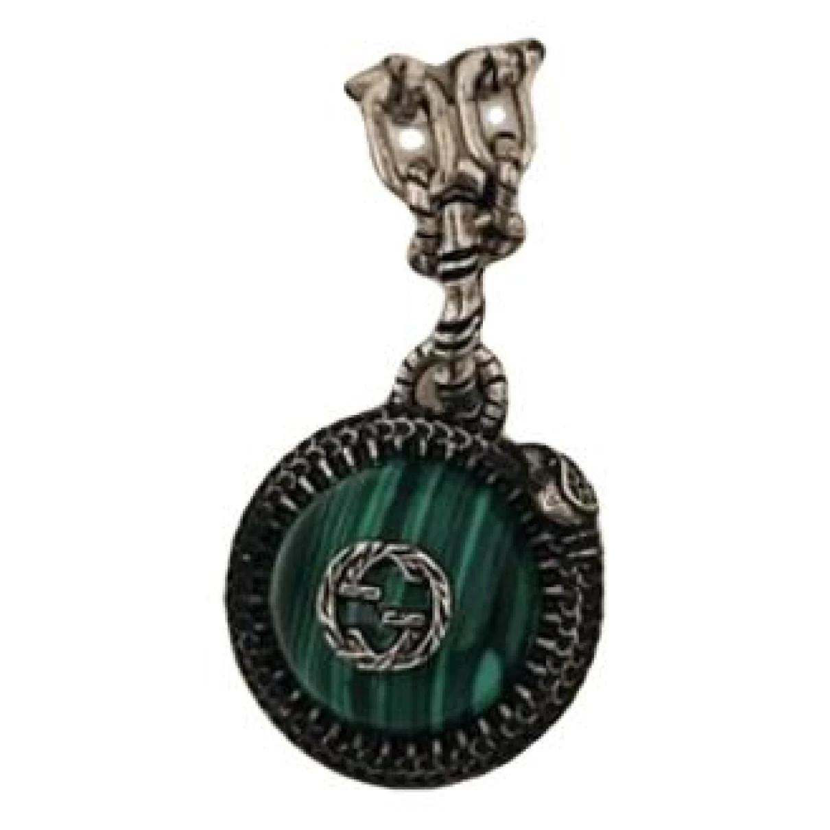 Pre-owned Gucci Silver Necklace In Green