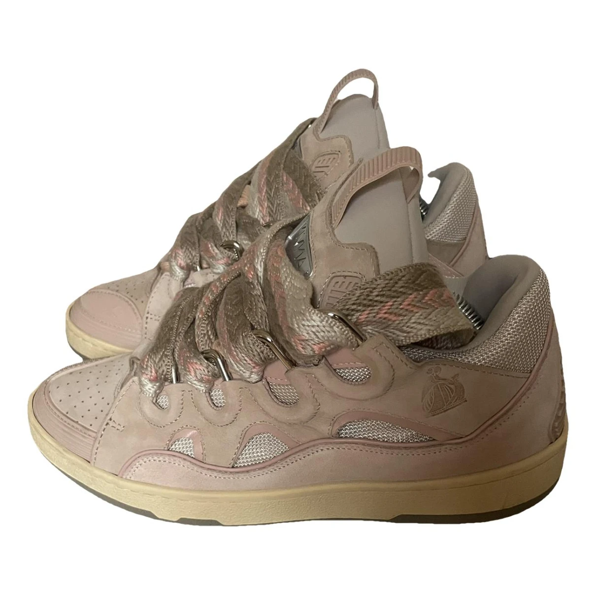 Pre-owned Lanvin Leather Lace Ups In Beige
