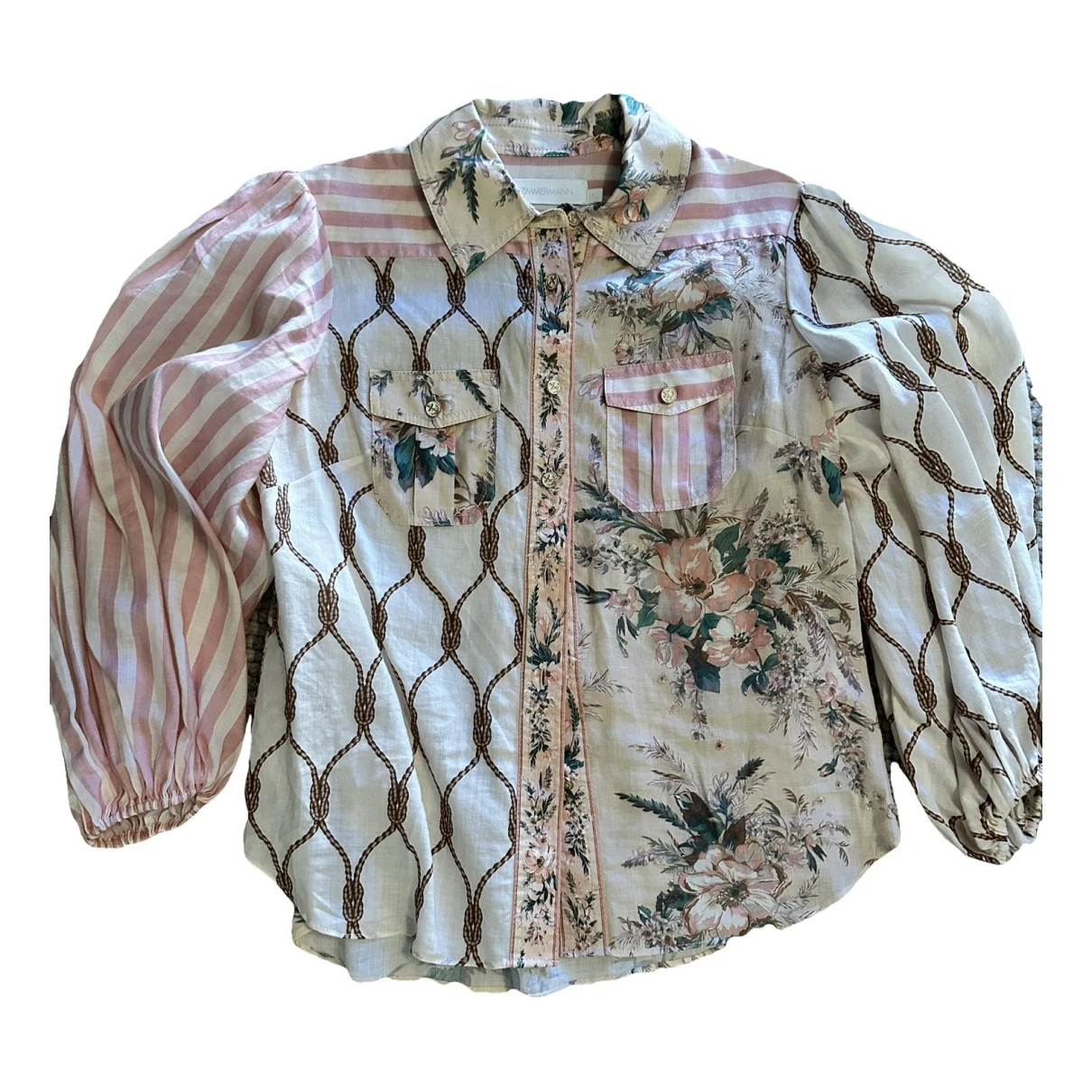 Pre-owned Zimmermann Linen Shirt In Multicolour