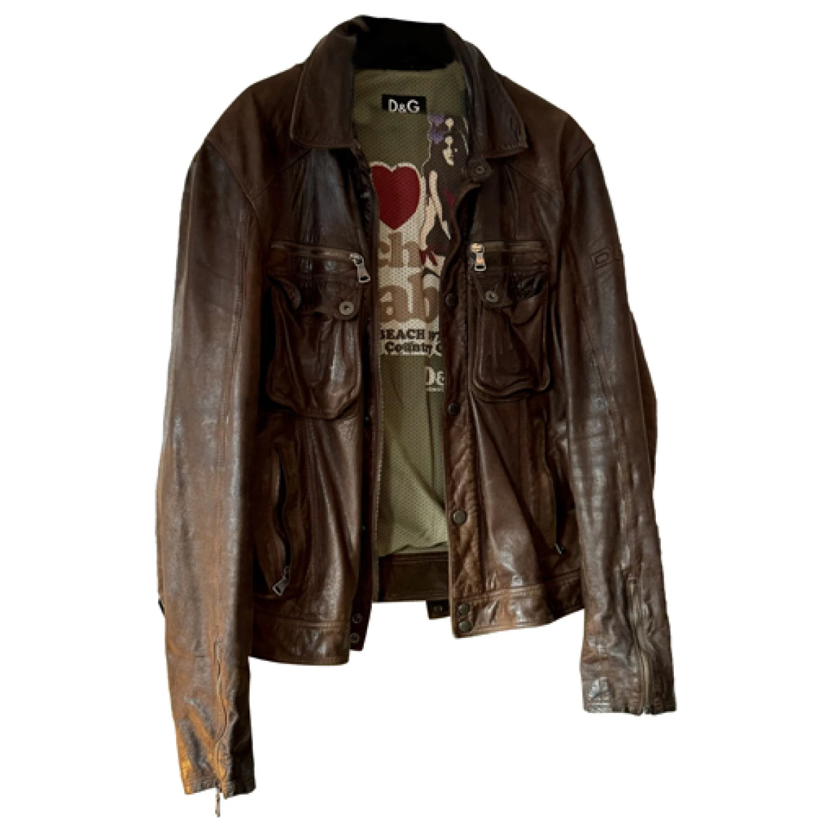 Pre-owned Dolce & Gabbana Leather Vest In Brown