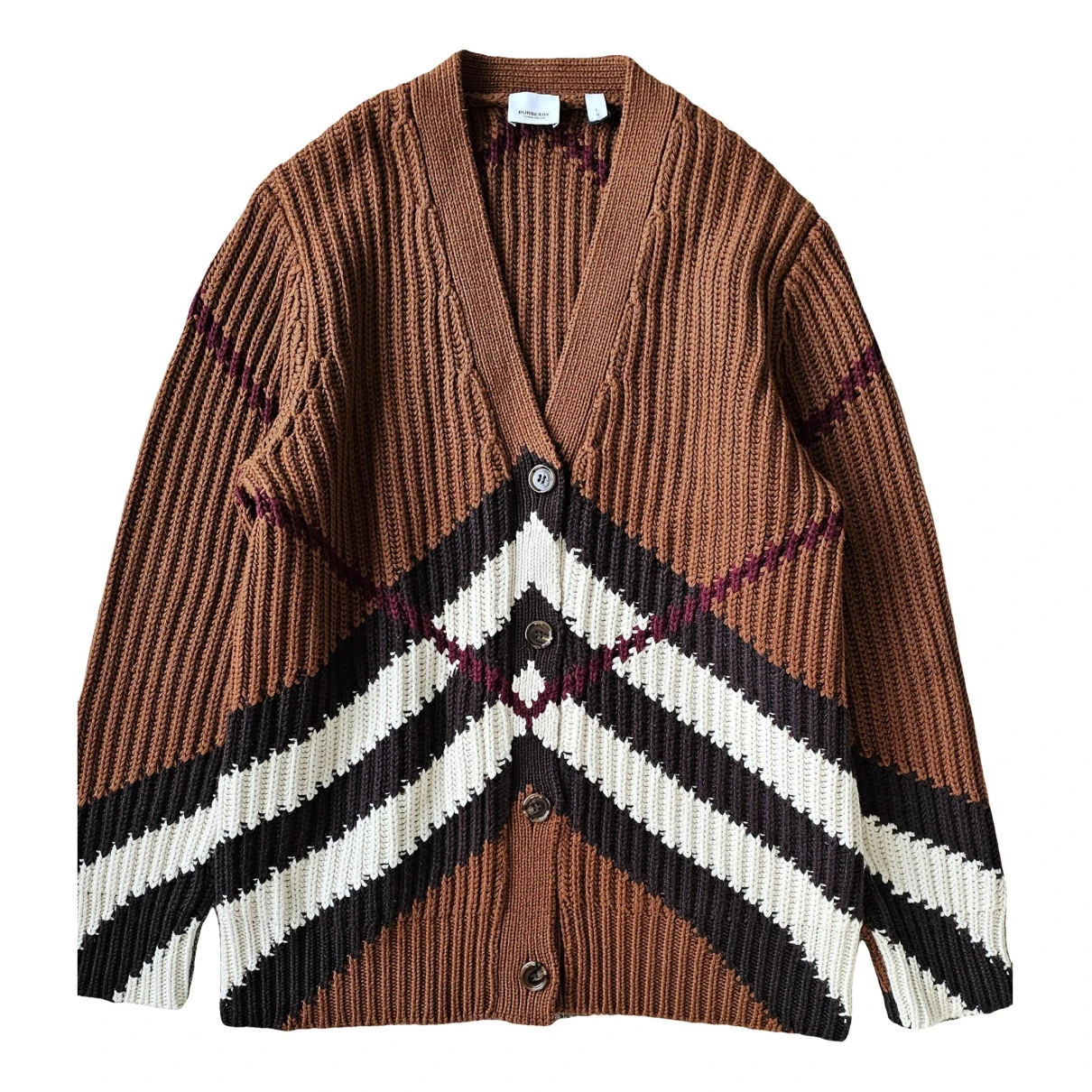 Pre-owned Burberry Cashmere Cardigan In Brown