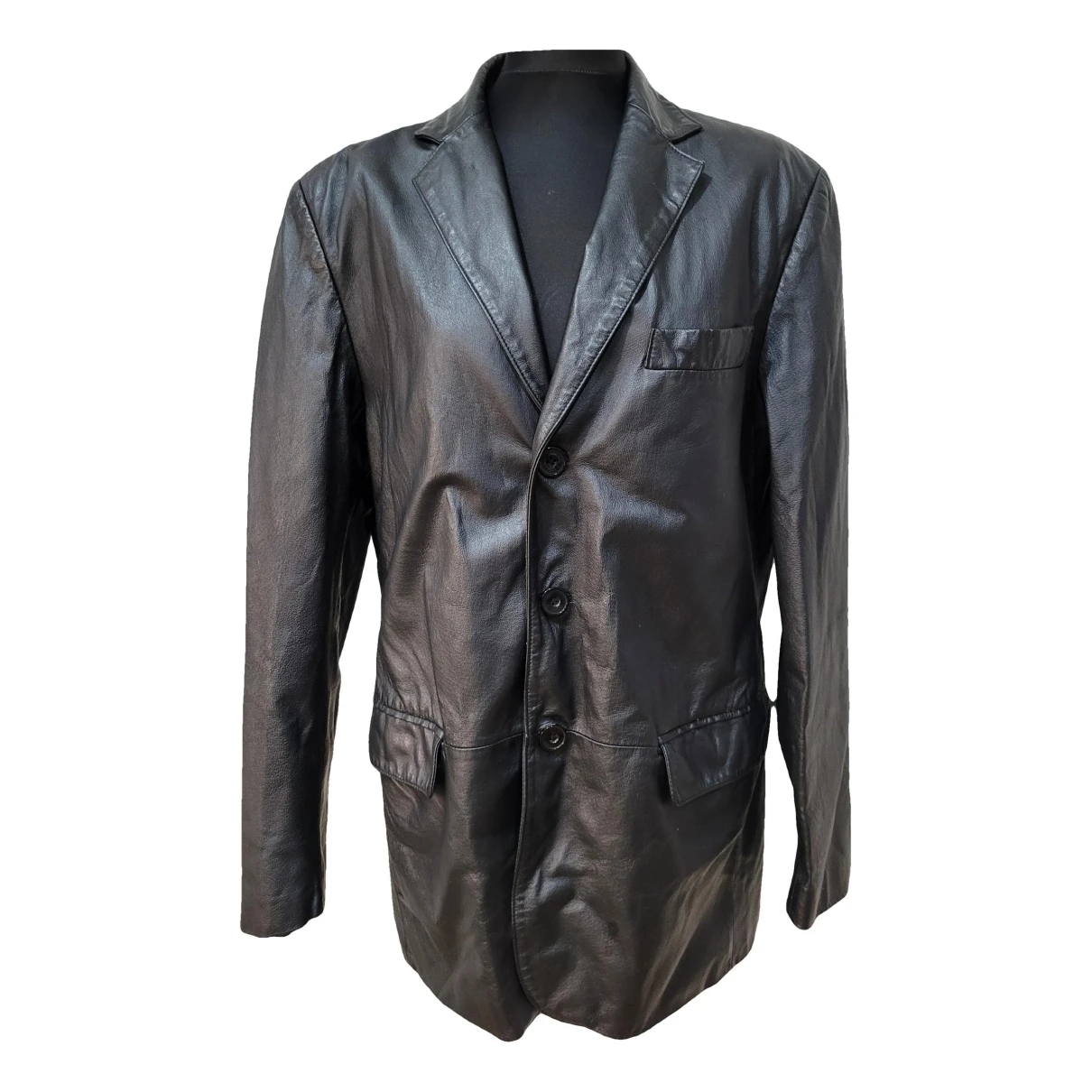 Pre-owned Pierre Cardin Leather Jacket In Black