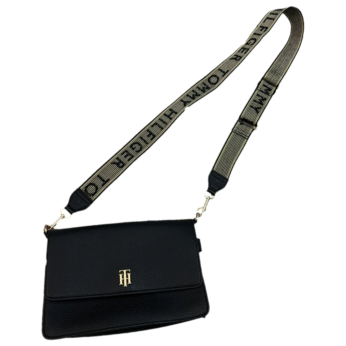 Pre-owned Tommy Hilfiger Leather Crossbody Bag In Black