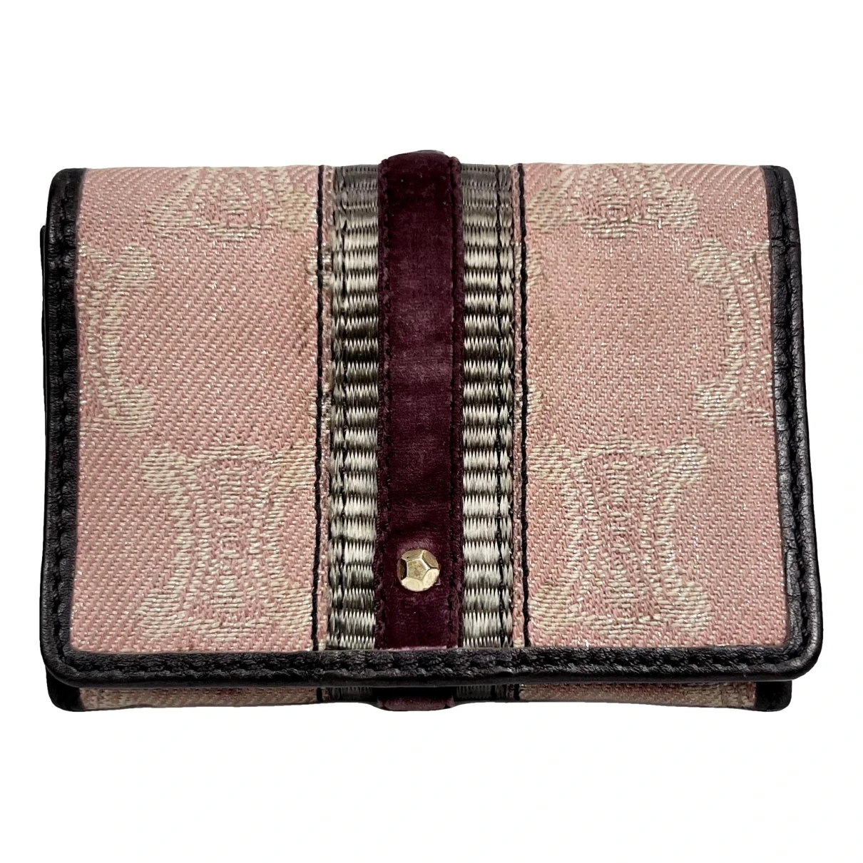 Pre-owned Celine Cloth Card Wallet In Pink