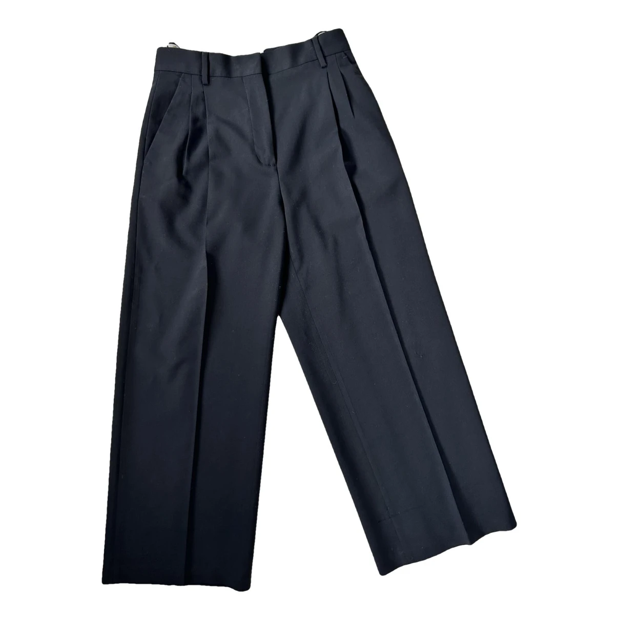 Pre-owned Loewe Wool Straight Pants In Black