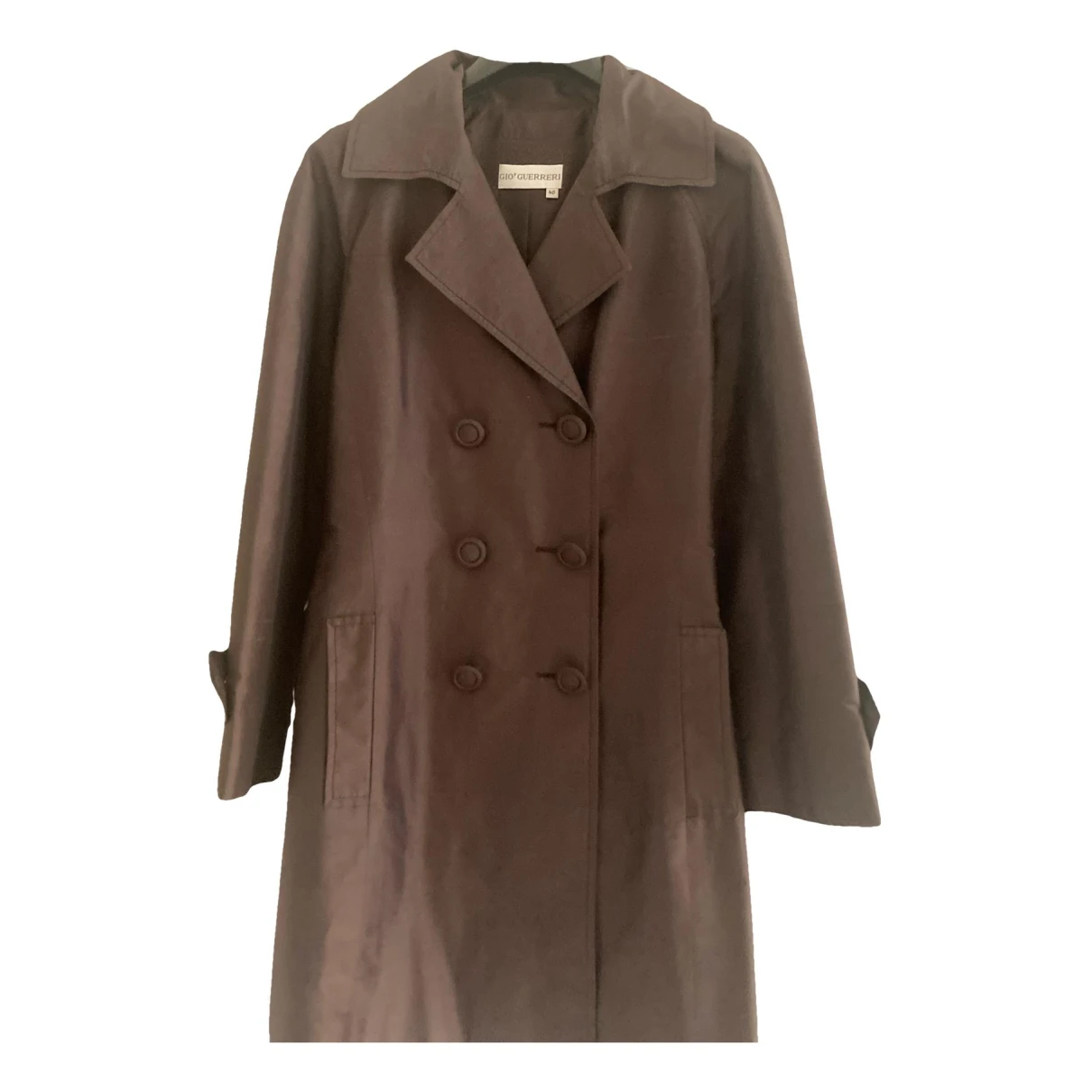 Pre-owned Gio' Guerreri Silk Trench Coat In Green