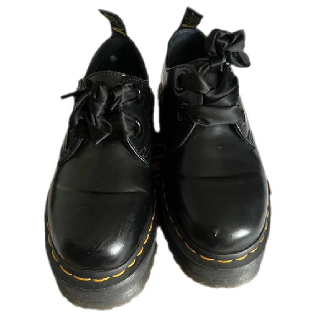 Pre-owned Dr. Martens' Patent Leather Flats In Black