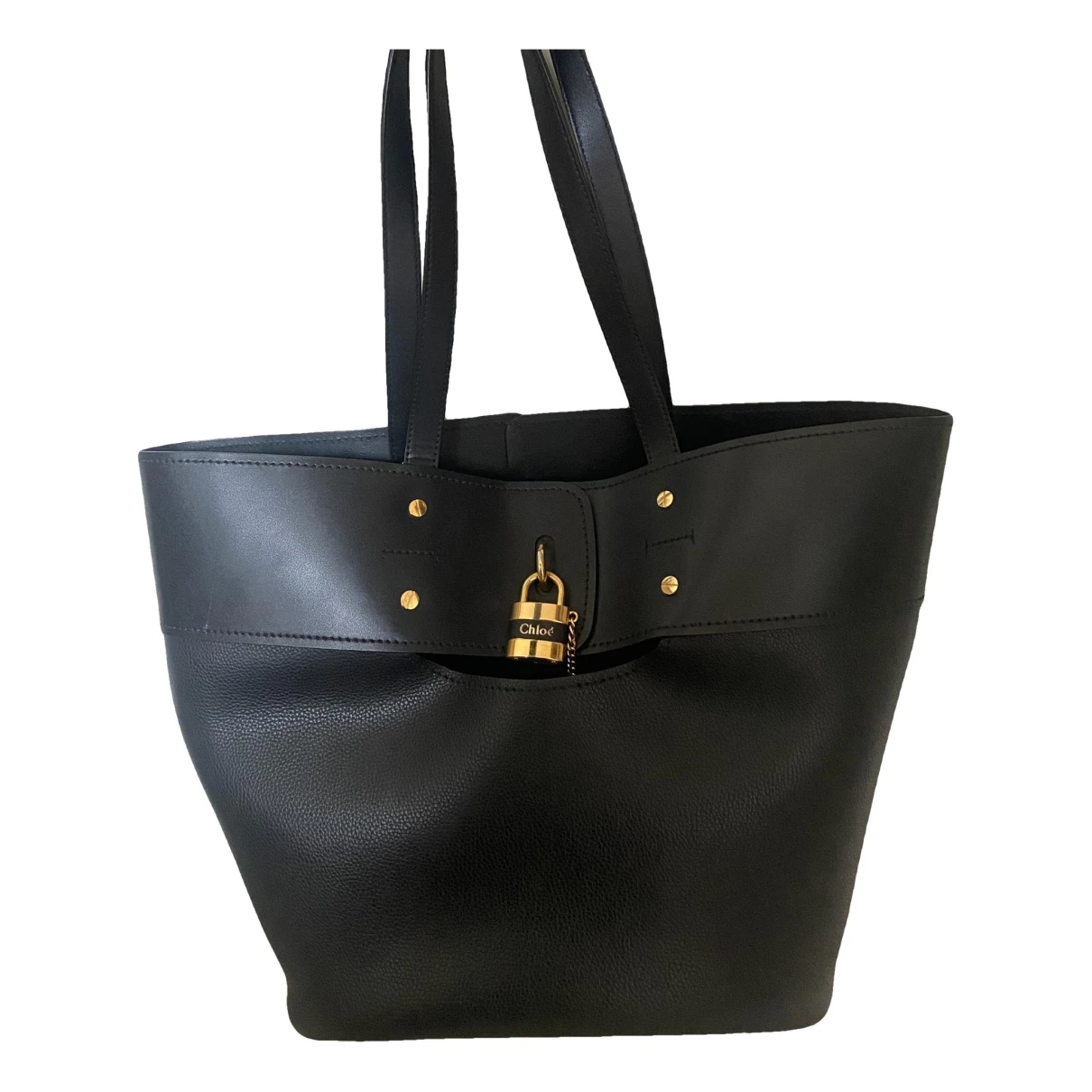 Pre-owned Chloé Aby Leather Tote In Black
