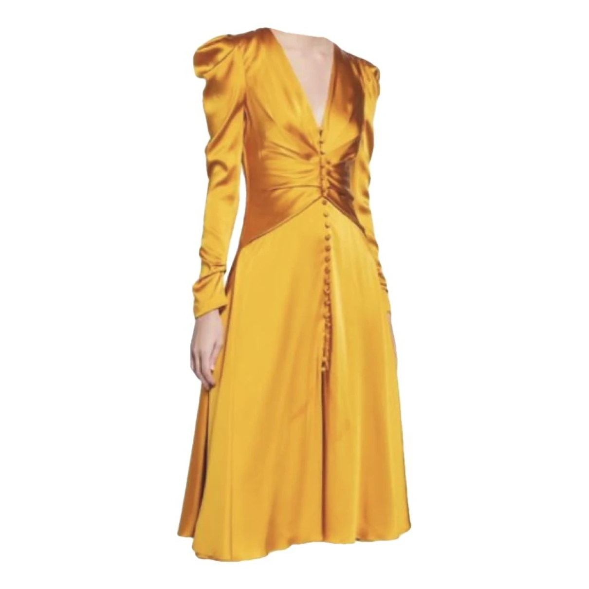 Pre-owned Jonathan Simkhai Silk Mid-length Dress In Yellow