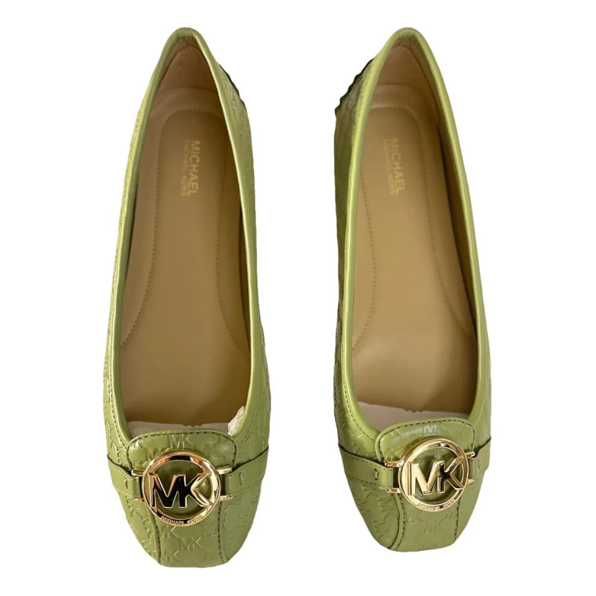 Pre-owned Michael Kors Leather Ballet Flats In Green