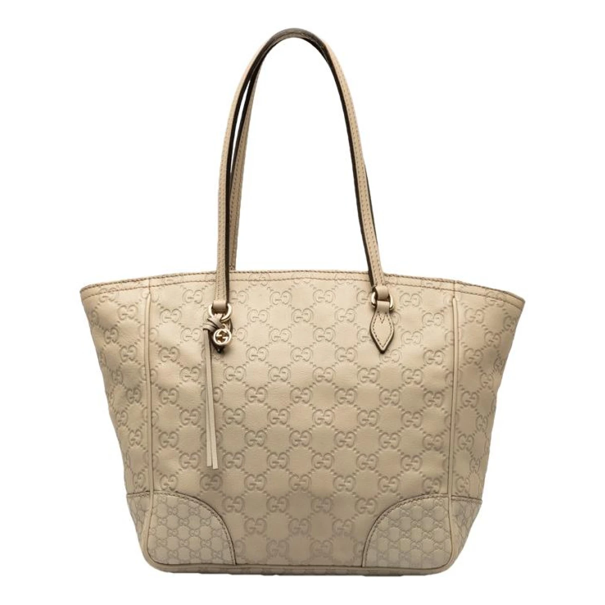 Pre-owned Gucci Bree Leather Tote In White